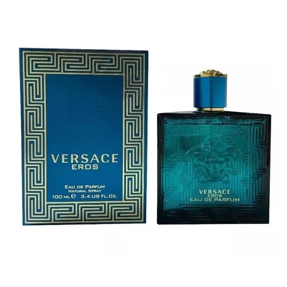 Versace Eros 3.4 Oz Eau De Parfum Natural Spray Mens New & Sealed Fast Shipping - Picture 1 of 2